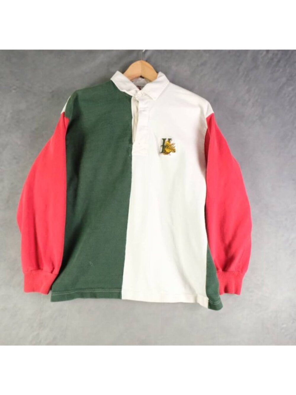 Barbarian Rugby Polo Mens XL Halifax Mooseheads Green White Red Colorblock